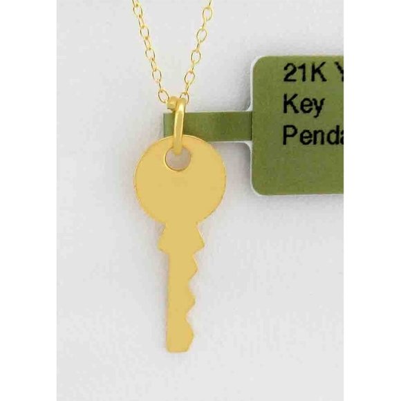 Key Pendant Necklace 21k Yellow Gold